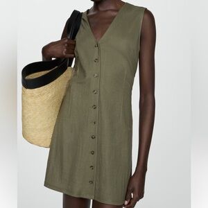 🆕 Sleeveless Buttoned Dress - Olive